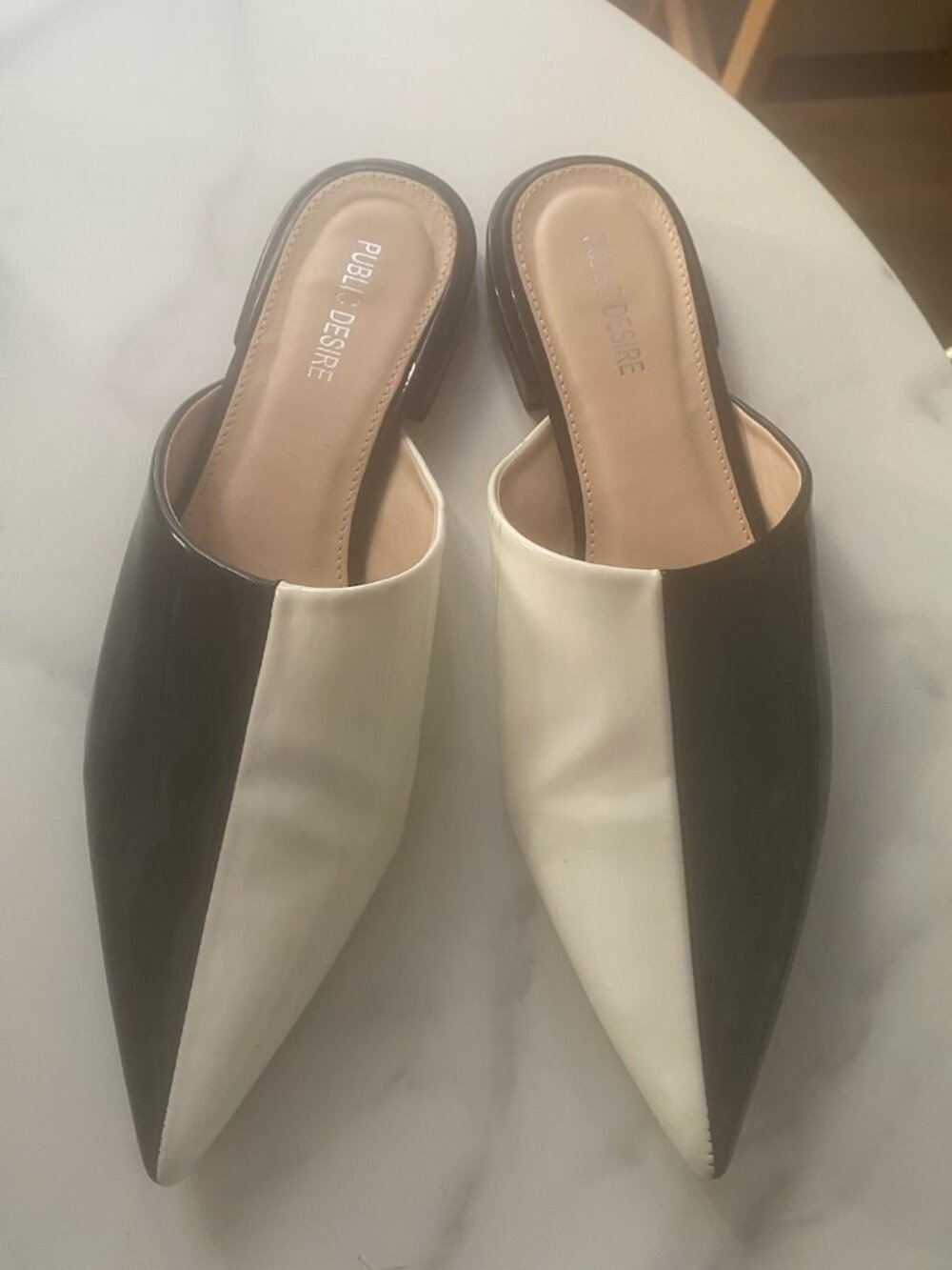New: Patent Colour Block Slipper Mule -- Public Desire (7)